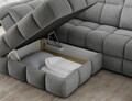 Coltar extensibil stanga 3 locuri ELTAP, Bronon, 296x200x109 cm, lemn/tesatura boucle, gri deschis