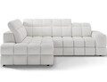 Coltar extensibil stanga 3 locuri ELTAP, Bronon, 296x200x109 cm, lemn/tesatura boucle, alb