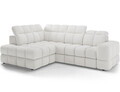 Coltar extensibil stanga 3 locuri ELTAP, Bronon, 296x200x109 cm, lemn/tesatura boucle, alb