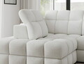 Coltar extensibil stanga 3 locuri ELTAP, Bronon, 296x200x109 cm, lemn/tesatura boucle, alb