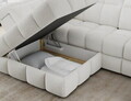 Coltar extensibil stanga 3 locuri ELTAP, Bronon, 296x200x109 cm, lemn/tesatura boucle, alb