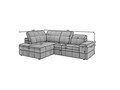 Coltar extensibil stanga 3 locuri ELTAP, Bronon, 296x200x109 cm, lemn/tesatura boucle, alb