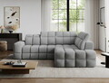 Coltar extensibil dreapta 3 locuri ELTAP, Bronon, 296x200x109 cm, lemn/tesatura boucle, gri deschis