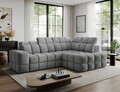 Coltar extensibil dreapta 3 locuri ELTAP, Bronon, 296x200x109 cm, lemn/tesatura boucle, gri deschis