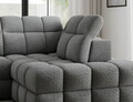 Coltar extensibil dreapta 3 locuri ELTAP, Bronon, 296x200x109 cm, lemn/tesatura boucle, gri deschis