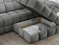 Coltar extensibil dreapta 3 locuri ELTAP, Bronon, 296x200x109 cm, lemn/tesatura boucle, gri deschis