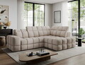 Coltar extensibil dreapta 3 locuri ELTAP, Bronon, 296x200x109 cm, lemn/tesatura boucle, bej