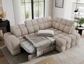 Coltar extensibil dreapta 3 locuri ELTAP, Bronon, 296x200x109 cm, lemn/tesatura boucle, bej