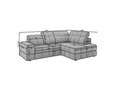 Coltar extensibil dreapta 3 locuri ELTAP, Bronon, 296x200x109 cm, lemn/tesatura boucle, bej