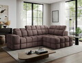 Coltar extensibil dreapta 3 locuri ELTAP, Bronon, 296x200x109 cm, lemn/tesatura boucle, maro