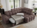 Coltar extensibil dreapta 3 locuri ELTAP, Bronon, 296x200x109 cm, lemn/tesatura boucle, maro