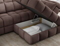 Coltar extensibil dreapta 3 locuri ELTAP, Bronon, 296x200x109 cm, lemn/tesatura boucle, maro