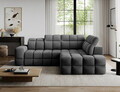 Coltar extensibil dreapta 3 locuri ELTAP, Bronon, 296x200x109 cm, lemn/tesatura boucle, gri inchis
