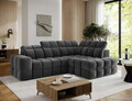 Coltar extensibil dreapta 3 locuri ELTAP, Bronon, 296x200x109 cm, lemn/tesatura boucle, gri inchis