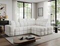 Coltar extensibil dreapta 3 locuri ELTAP, Bronon, 296x200x109 cm, lemn/tesatura boucle, alb