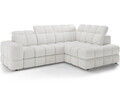 Coltar extensibil dreapta 3 locuri ELTAP, Bronon, 296x200x109 cm, lemn/tesatura boucle, alb