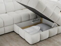 Coltar extensibil dreapta 3 locuri ELTAP, Bronon, 296x200x109 cm, lemn/tesatura boucle, alb