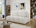 Canapea extensibila 2 locuri ELTAP, Nuwia, 200x102x100 cm, lemn/tesatura boucle, alb