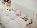 Canapea extensibila 2 locuri ELTAP, Nuwia, 200x102x100 cm, lemn/tesatura boucle, alb