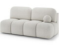 Canapea extensibila 2 locuri ELTAP, Nuwia, 200x102x100 cm, lemn/tesatura boucle, alb