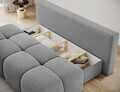 Canapea extensibila 2 locuri ELTAP, Nuwia, 200x102x100 cm, lemn/tesatura boucle, gri