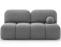 Canapea extensibila 2 locuri ELTAP, Nuwia, 200x102x100 cm, lemn/tesatura boucle, gri