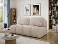 Canapea extensibila 2 locuri ELTAP, Nuwia, 200x102x100 cm, lemn/catifea din poliester, alb murdar