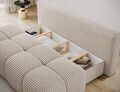 Canapea extensibila 2 locuri ELTAP, Nuwia, 200x102x100 cm, lemn/catifea din poliester, alb murdar