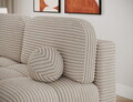 Canapea extensibila 2 locuri ELTAP, Nuwia, 200x102x100 cm, lemn/catifea din poliester, alb murdar