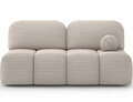 Canapea extensibila 2 locuri ELTAP, Nuwia, 200x102x100 cm, lemn/catifea din poliester, alb murdar