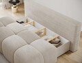 Canapea extensibila 2 locuri ELTAP, Nuwia, 200x102x100 cm, lemn/catifea din poliester, bej deschis