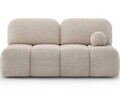 Canapea extensibila 2 locuri ELTAP, Nuwia, 200x102x100 cm, lemn/catifea din poliester, bej deschis