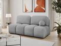 Canapea extensibila 2 locuri ELTAP, Nuwia, 200x102x100 cm, lemn/plush din poliester, gri deschis