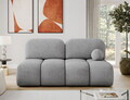 Canapea extensibila 2 locuri ELTAP, Nuwia, 200x102x100 cm, lemn/plush din poliester, gri deschis