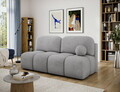 Canapea extensibila 2 locuri ELTAP, Nuwia, 200x102x100 cm, lemn/plush din poliester, gri deschis