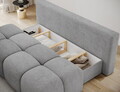 Canapea extensibila 2 locuri ELTAP, Nuwia, 200x102x100 cm, lemn/plush din poliester, gri deschis