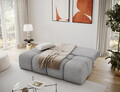 Canapea extensibila 2 locuri ELTAP, Nuwia, 200x102x100 cm, lemn/plush din poliester, gri deschis