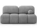 Canapea extensibila 2 locuri ELTAP, Nuwia, 200x102x100 cm, lemn/plush din poliester, gri deschis