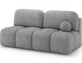Canapea extensibila 2 locuri ELTAP, Nuwia, 200x102x100 cm, lemn/plush din poliester, gri deschis