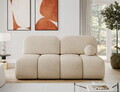 Canapea extensibila 2 locuri ELTAP, Nuwia, 200x102x100 cm, lemn/plush din poliester, bej deschis