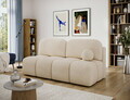 Canapea extensibila 2 locuri ELTAP, Nuwia, 200x102x100 cm, lemn/plush din poliester, bej deschis