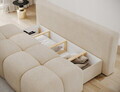 Canapea extensibila 2 locuri ELTAP, Nuwia, 200x102x100 cm, lemn/plush din poliester, bej deschis