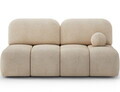 Canapea extensibila 2 locuri ELTAP, Nuwia, 200x102x100 cm, lemn/plush din poliester, bej deschis