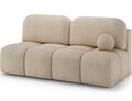 Canapea extensibila 2 locuri ELTAP, Nuwia, 200x102x100 cm, lemn/plush din poliester, bej deschis