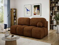 Canapea extensibila 2 locuri ELTAP, Nuwia, 200x102x100 cm, lemn/plush din poliester, caramiziu