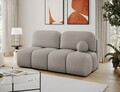 Canapea extensibila 2 locuri ELTAP, Nuwia, 200x102x100 cm, lemn/plush din poliester, bej inchis
