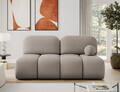 Canapea extensibila 2 locuri ELTAP, Nuwia, 200x102x100 cm, lemn/plush din poliester, bej inchis