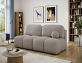Canapea extensibila 2 locuri ELTAP, Nuwia, 200x102x100 cm, lemn/plush din poliester, bej inchis