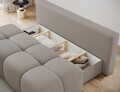 Canapea extensibila 2 locuri ELTAP, Nuwia, 200x102x100 cm, lemn/plush din poliester, bej inchis