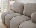 Canapea extensibila 2 locuri ELTAP, Nuwia, 200x102x100 cm, lemn/plush din poliester, bej inchis